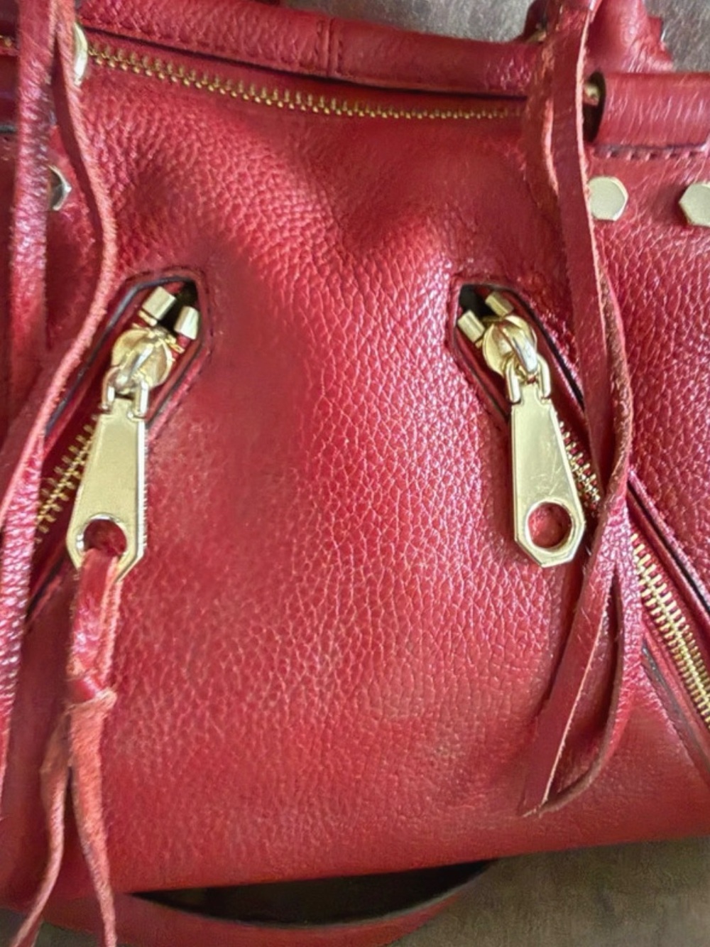 Rebecca Minkoff Red Leather Convertible Shoulder Bag with Gold Hardware - Picture 3 of 7